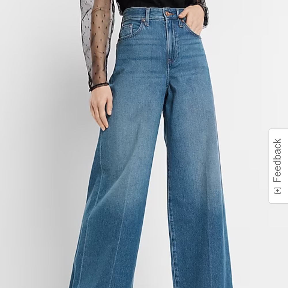 Express High Rise Wide Leg Jeans - Picture 4 of 4